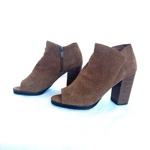 Jessica Simpson Brown Suede Open Toe Ankle Bootie